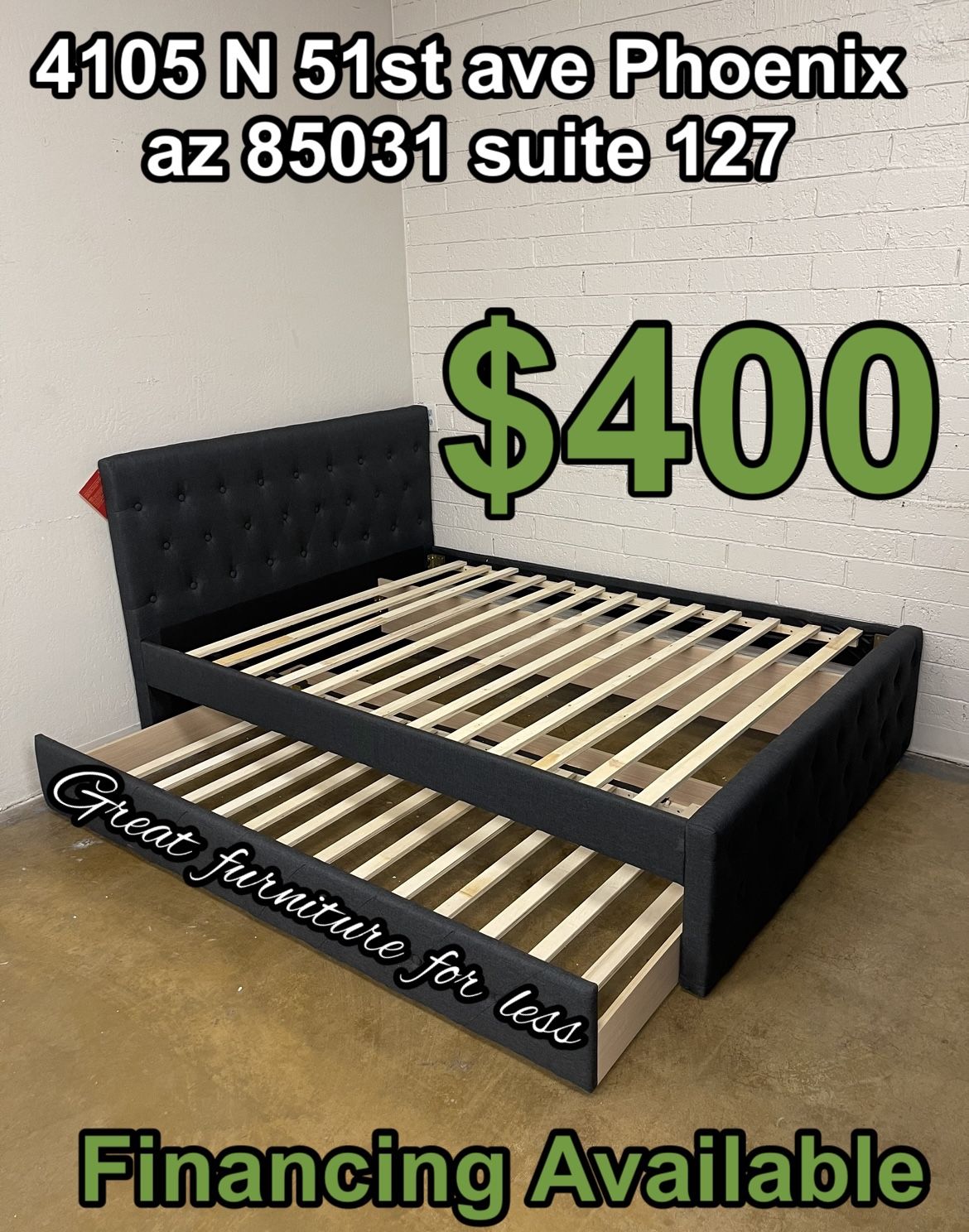 Trundle Bed Full Over Twin Brand New