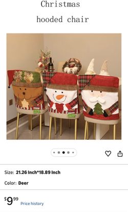 PerGar Xmas Dinner Chair Covers, Soft Anti Wrinkle Non Slip Christmas Chair Slipcovers, Dining Room Chair Back Covers, Christmas Chair Cover for Dinin