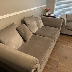 Sofa Set Gray Removable Covers Couch 