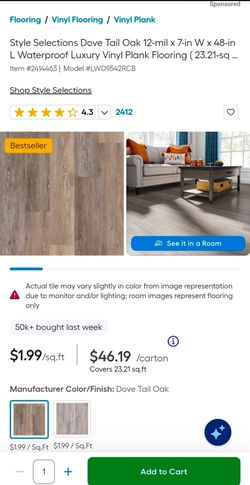 Flooring Style Selections Dove Tail Oak Vinyl Plank Flooring