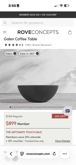 Rove Concepts Modern Sculptural Round Coffee Table 