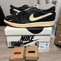 Size 10 - Nigel Sylvester x Air Jordan 1 OG Low Better With Time Bike Black