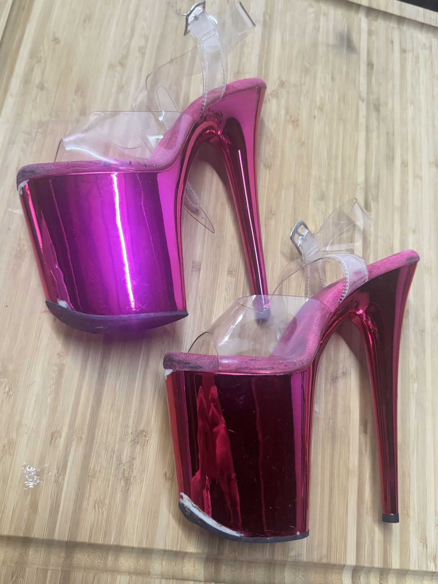Pink Metallic 8 Inch Pleaser Heels