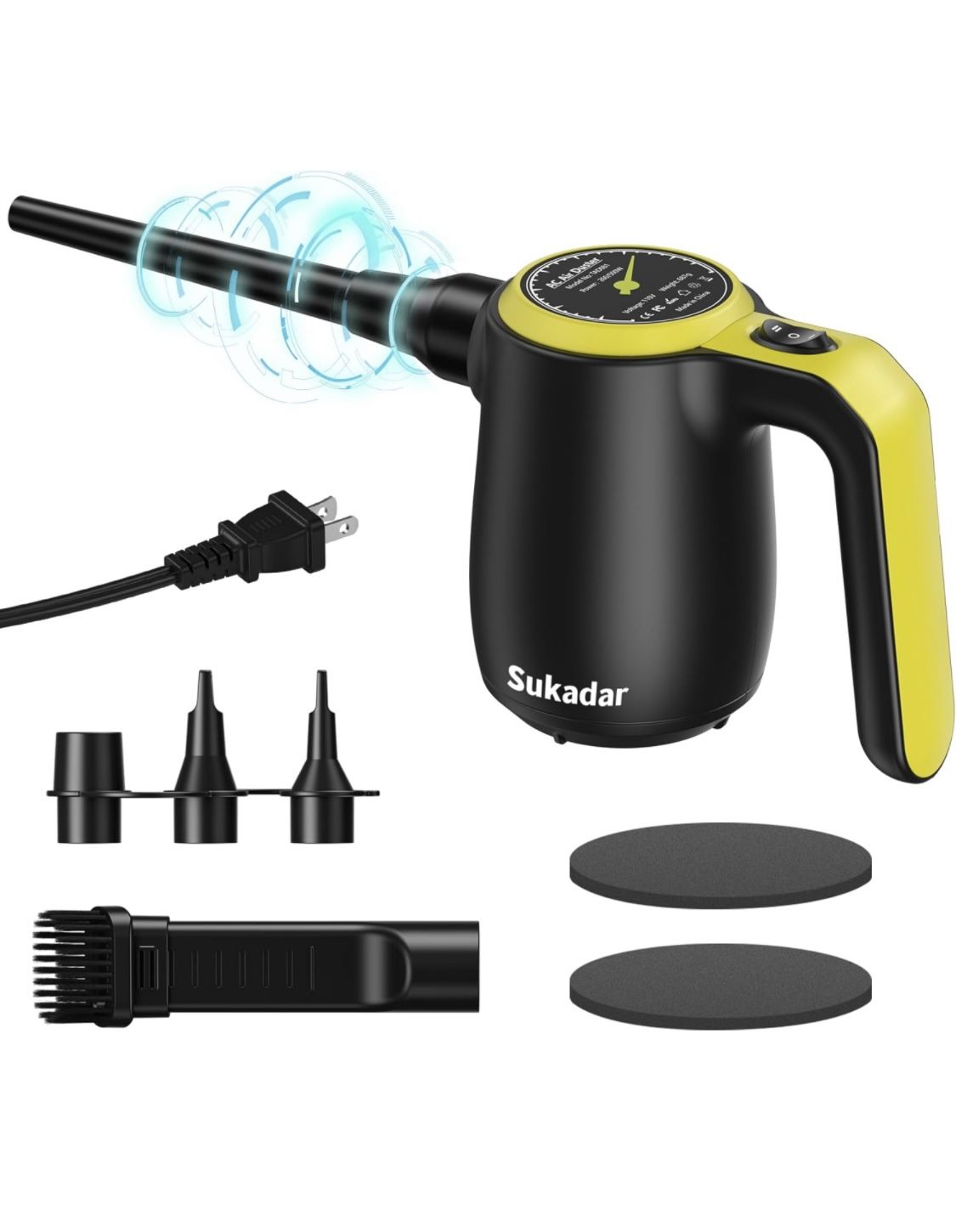 Compressed Air Duster for Electronics, Canned Air Electric for PC, Laptop, Console, Electronics and Home Cleaning, Replaces Compressed Air Cans