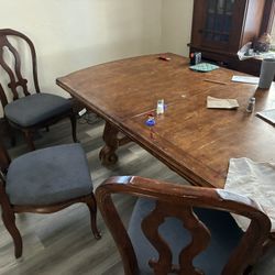 Solid Wood Diner Table With Chairs