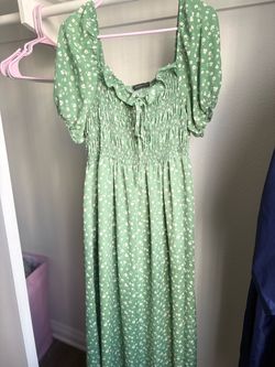 Plus size Green floral dress
