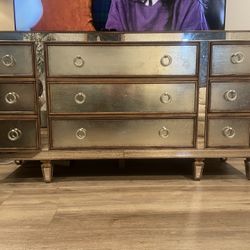 Mirrored Wood Dresser / TV Stand – $700