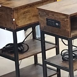 2 night stand or end tables with electric charging port