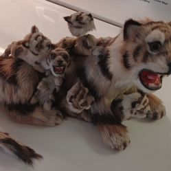 Cute Mama Tiger /5 Babys Decor  11×6..furry