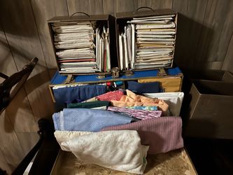 Vintage Sewing Lot with Patterns and Fabric,l