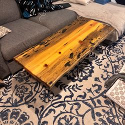 Wooden resin epoxy coffee table