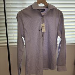New - Men's Tommy Hilfiger Slim Fit Lavender Size Medium 15 32/33 Button Up Shirt