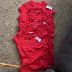 BRAND NEW: Red Collar Uniform Shirts For Girls (Size 8)