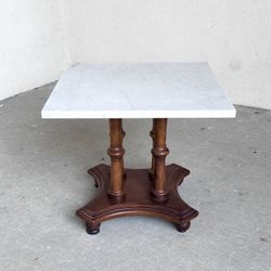 Marble-top End Table 