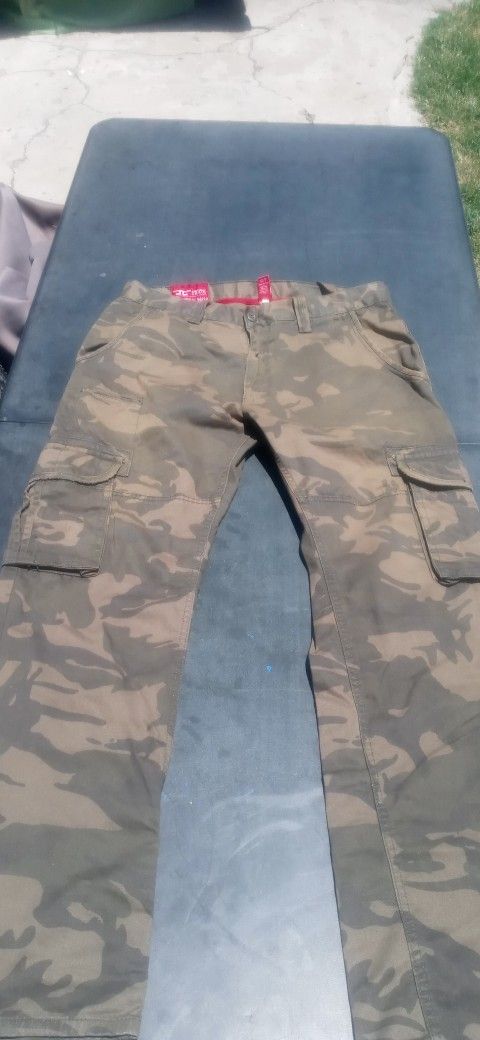 Jordan Craig Camo Cargo Pants Men’s 34x32 Green Woodland BDU Style Pockets