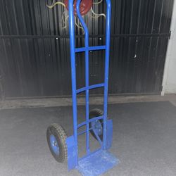 Blue Handtruck Moving Dolly w/ Big Air Tires