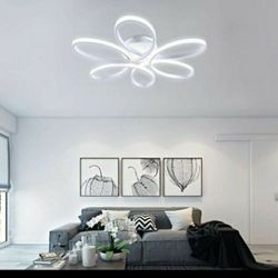 Floral Flush Mount 90W Modern Contemporary LED Chandelier Ceiling Light Fixture Diameter 29.5 Inch for Living Room Bedroom Dining Room Study