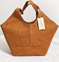 Universal Thread Faux Suede Tote Bag Tan - NEW
