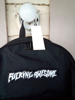 Fucking Awesome Velcro Stamp Backpack (Black) One Size for Sale in
