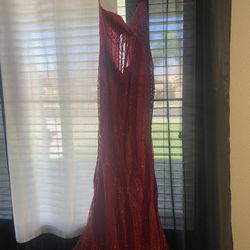Red Sparkle Prom Dress Size 8
