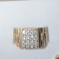 10k mens diamond ring
