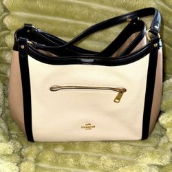 EUC Large Beautiful Coach Bag-3 Tone, 3 Compartments, Leather 