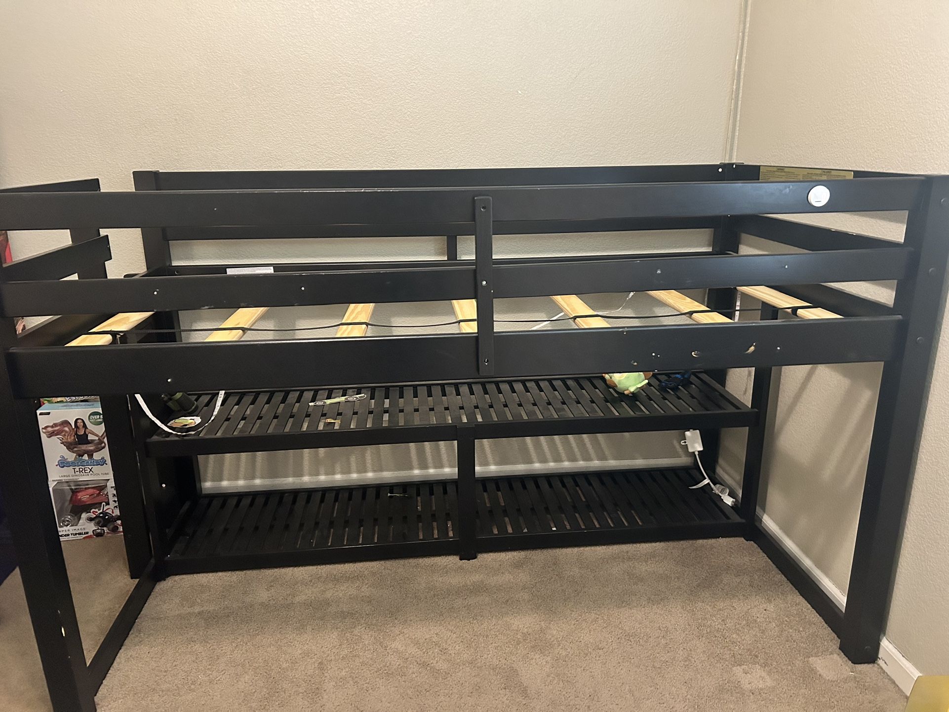 Better Homes and Gardens Greer Twin Loft/ Storage Shelves Below