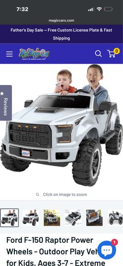Kids ford raptor power wheels