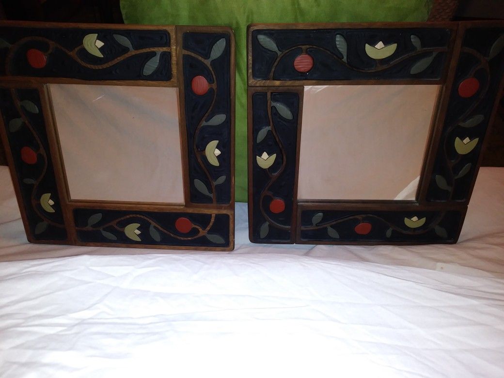 Cherry Vine wooden framed mirror set