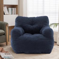 New Bean Bag Chairs, Tufted Soft Stuffed Bean Bag Chair with Filler, Fluffy Lazy Sofa