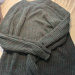 Green/Black Knit Sweater- XL