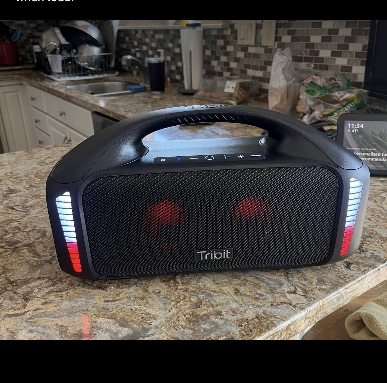 Tribit StormBox Blast Portable Speaker: 90W Loud Stereo Sound with XBass, IPX7 Waterproof Bluetooth Speaker with LED Light, Bluetooth 5.3&TWS, Custom