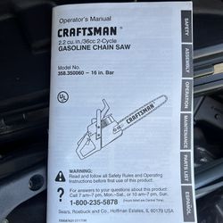New  Craftsman 16 Inch Chain Saw