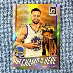 Stephen Curry 2017-18 The Champ Is Here Optic Donruss Prizm No. 5 Golden State Warriors 