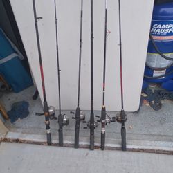 Lot Of 6 Fishing Poles With Zebco 33 Reels for Sale in Sun City, AZ