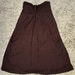 Kenneth Cole Reaction Women’s M Brown Stretch Neck Strap Bathing Suit Cover-Up