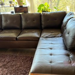 Leather  Sofa, Brown 