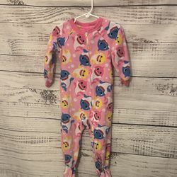 Pink Baby Shark sleeper size 2t