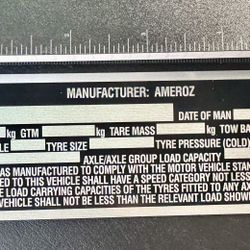 5”/1,5” X  2” Blank VIN, GWWR Plate For Trailers
