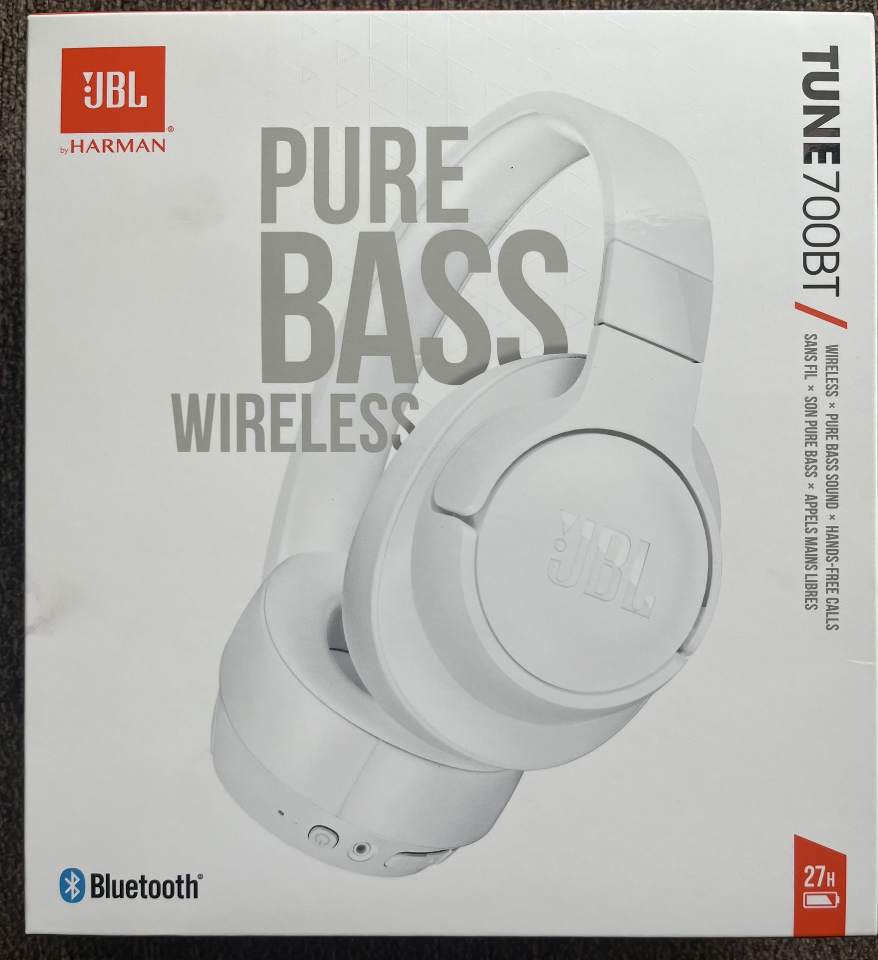 JBL TUNE 700BT - Wireless Over-Ear Headphones - White 