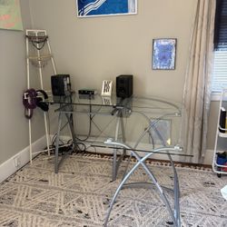 Glass L Desk