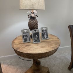 Solid Wood Spiral Base End Table