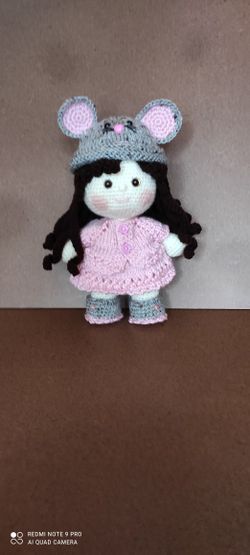 Crocheted Baby Girl. Toy Or Decor 