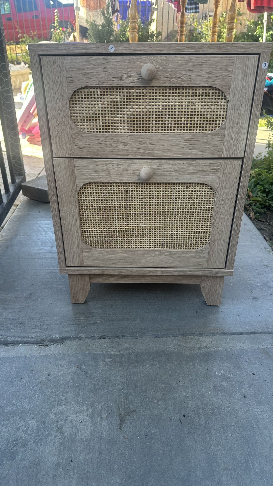 Modern Wicker Rattan Nightstand 