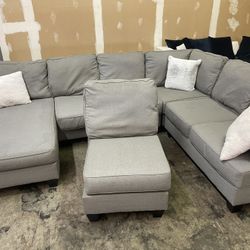 Gray Sectional Couch Sofa U-Shaped with Chaise & Additional Modular Piece *DELIVERY!!*