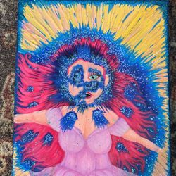 Original Acrylic "Girl Lost In Time & Space" By R Turner