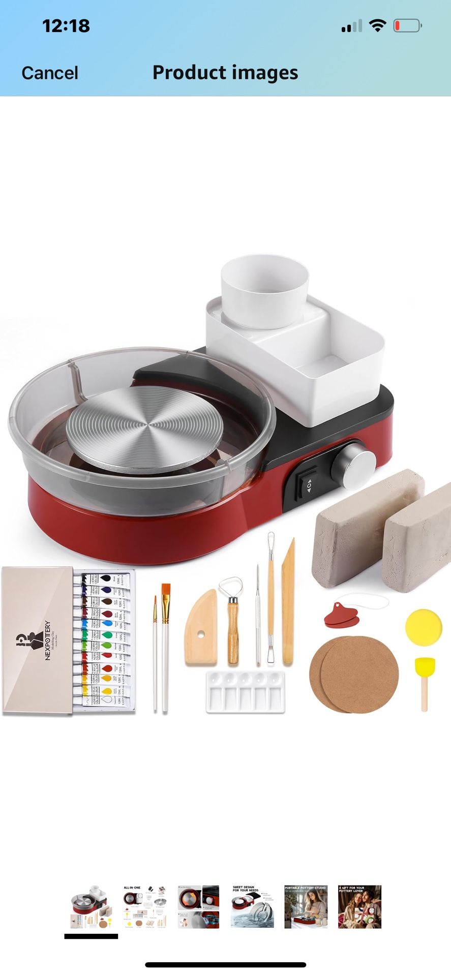 Pottery Wheel for Kids and Beginners - Complete Pottery Set with 6" Turntable with Two-Way Rotation, 2.2lb Clay, Art Supplies Sculpting Tools, Craft