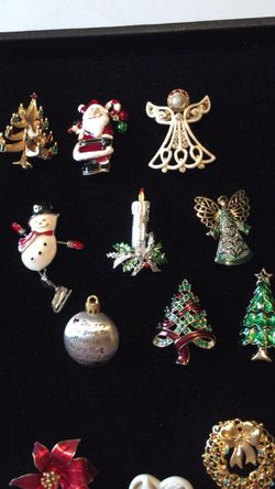 Christmas pins- some signed