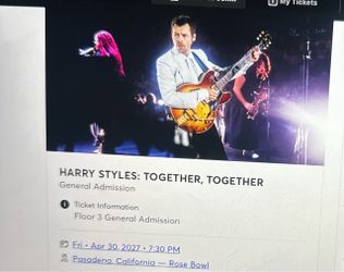 Harry styles tickets for April 30 3 floor tickets