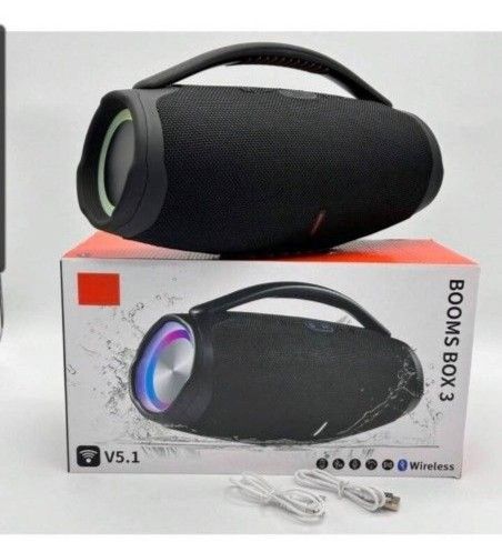 LED Big Boom Box 3 Speaker 20W Booms Box Bass Wireless Portable Waterproof Outdoor Bluetooth Speakers Handle